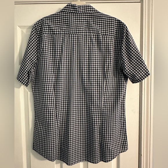 Men’s H&M short sleeve button up blue and black plaid size: L - Picture 2 of 4